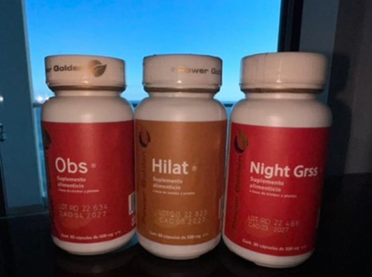 Power Golden Obs, Hilat, and Night Grss Weight Loss Supplement Bundle